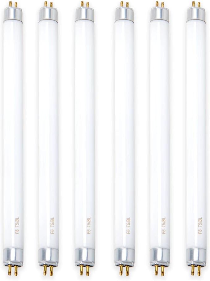 6 Pack UVA-BL T5 6W 32050 F6T5/BL Replacement Bulb Fluorescent Light Tube 6 watt for DynaTrap DT2000XL,DT2000XLP and DT3012, 9 Inches