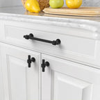 Amerdeco 10 Pack Matte Black Cabinet Pulls 5 Inch(128mm) Hole Center Drawer Pulls Cabinet Hardware Kitchen Cabinet Handles for Bathroom Dresser Pulls ZH0069