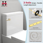 Houtingmaan Toilet Handle Replacement Kit,Toilet Handle Lever for Most Front Mount Toilets, Universal Brass Toliet Flush Handle Lever with Stainless Steel Flapper Chain,Gold