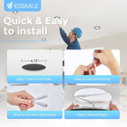 4 Inch 12 Pack 2700K-5000K Selectable, Ultra-Thin LED Recessed Ceiling Light with Junction Box, 750LM, Dimmable Canless Wafer Downlight, 9W, 120V, ETL FCC