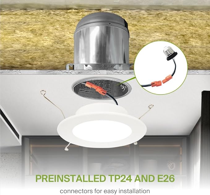 ASD Flat Trim Retrofit LED Recessed Lighting 6 Inch | Ultra Thin White 12W 1021LM Wet Rated Dimmable Downlights | 2700K-5000K Adjustable LED Recessed Light Fixtures | Disk Can Lights, ETL 12 Pack