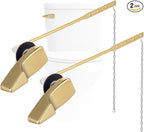 Hygie Rinse 2PACK Universal Metal Toilet Handle Replacement Kit Compatible with American Standard/Mansfield/Gerber Toilet, Front Mount Toilet Tank Flusher Lever with Flapper Chain, Shiny Gold