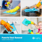 Orighty Cleaning Cloths 12x12 inch, Pack of 24, Highly Absorbent Microfiber Cleaning Supplies, Lint Free Cloths for Multiple-use, Powerful Cleaning Rags for House, Kitchen, Car Care (Blue)