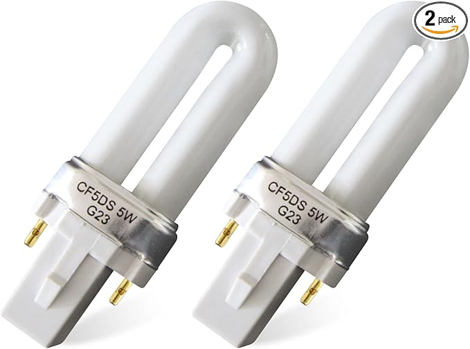 CF5DS-5W 2 Pin 5W Fluorescent Single Tube,Replacement Bulb for Sylvania CF5DS,Sunlite PL5W,SATCO CFS5W,CFL Plugin Light Bulb,G23 Base - 6500K-2Pack
