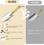 YAUNGEL Gardening Tools - 10 Pcs Garden Tool Set Heavy Duty Stainless Steel Garden Supplies Hand Tools with Wooden Handle, Storage Tote Bag, Gardening Gifts for Women and Men