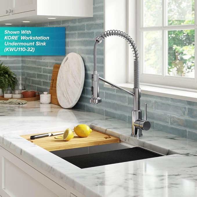 Kraus Bolden 2-in-1 Pull-Down Single Handle Kitchen Sink Filter Water Faucet for Reverse Osmosis or Water Filtration System in Chrome, KFF-1610CH