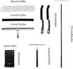 59.5" Long Handle Window Squeegee with Extension Pole, 12.4" Wide Metal Shower Squeegee for Glass Doors, Floor Squeegee for Home Window Cleaning, Tile Wall, Car