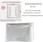Indoor Window Insulation Kit, Clear Window Film for Heat and Cold (3 Windows (62x126 in))