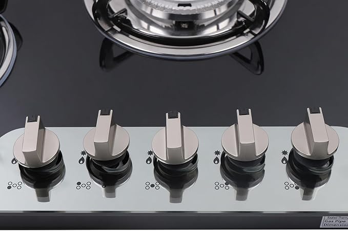 5 Burner Built-in Stainless Steel Gas Stove Top,30 Inch Gas Cooktop LPG/NG Gas Cooktop with 5 Adjustable Hob Burners for Commercial Household