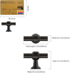 Amerdeco 10 Pack Oil Rubbed Bronze Cabinet Knobs 1.46 Inch(37mm) Single Hole Cabinet Handles Rectangle Drawer Knobs and Pulls for Bathroom Cabinets ZH0069