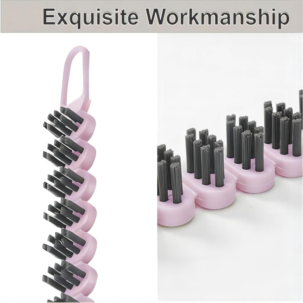 Crevice Cleaning Brush Hard Bristle Grout Brush Scrub Brush Toilet Brush Cleaning Tools Cleaning Supplies for Household Use Bathroom Kitchen 3 Pcs (Black&Pink)