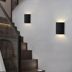 Black Gypsum Modern LED Wall Sconces Wall Lighting Set of 2, Indoor Hardwired Walls Mount Light Fixtures Up Down Lamp for Hallway Bedroom Living Room Dining Room【Bulbs Included】