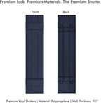 Board & Batten Vinyl Shutters (1 Pair) | 11"x35" (3-Board) - Navy Night Sky | Exterior Window Shutters | Includes Mounting Hardware | Simple Installation | Made in USA