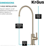 KRAUS Oletto Single Handle Drinking Water Filter Faucet for or Water Filtration System in Spot-Free Antique Champagne Bronze, FF-103SFACB