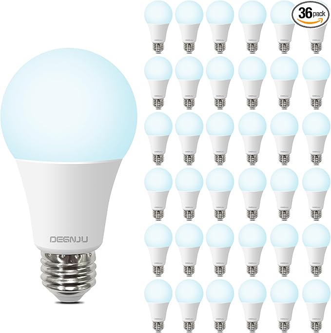36 Pack LED Light Bulbs 100 Watt Equivalent, A19 5000K Daylight, 1500 Lumens, E26 Base, Non-Dimmable, 13 Watt Energy Efficient LED Bulbs for Home Lighting