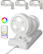 EZVALO Picture Lights for Wall with Charging Station, Rechargeable Battery Magnetic Poster Lights with 3 Color Temps & 12 RGB, Remote Dimmable Timer, Wall Decor Light for Art Display (6 Pack)
