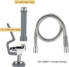 38 Inch Pre Rinse Hose with Sprayer Valve, Commercial Faucet Flexible Hose with Spray Head Replacement Kit for Commercial Restaurant Kitchen Sink Faucet - Grey