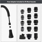 Hibbent Pull Down Spray Head for Kitchen Faucet, NSF/ANSI/CAN 61 & CUPC Certified 3-Function Spray Nozzle, 15 Adapters, Sink Faucet Head Replacement Compatible with Moen, Delta, Kohler, Matte Black