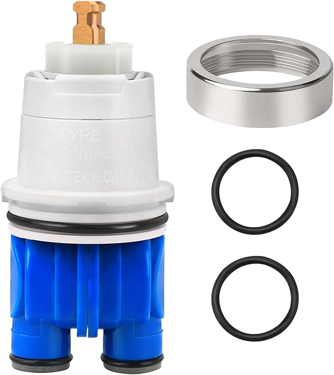 RP19804 Delta Shower Cartridge Replacement for Delta 1300/1400 Series Single Handle Bathtub Shower Faucet Replacement Parts Delta Monitor Shower Tub Cartridge with RP22734 Bonnet Nut (1993-2007)