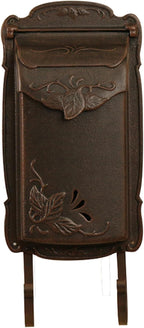 Special Lite Floral Vertical Wall Mount Mailbox - Copper Cast Aluminum Mailbox for Wall Mount - SVF-1001-CP
