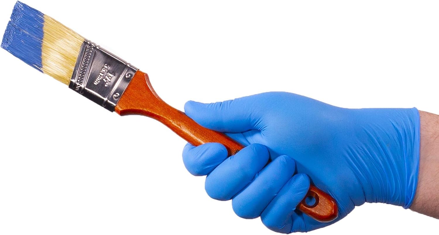 X3 Blue Nitrile Disposable Industrial-Grade Gloves, 3 Mil, Latex & Powder-Free, Food-Safe, Non-Sterile, Lightly Textured