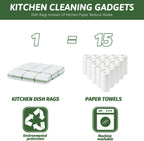 Nialnant 8 Pack Dish Cloths for Washing Dishes, 100% Cotton Reusable Cleaning Rag, Quick Drying Dish Towels for Kitchen,12x12 Inches,Green