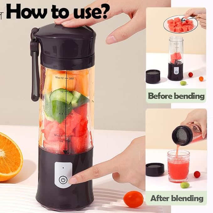 Personal Blender for Shakes and Smoothies, Portable Blender, Mini Small Juice Mixer machine for Kitchen, Office, Gym, 4000mAh (Red)