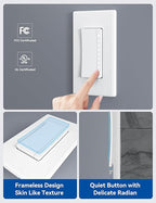 ELEGRP Single Pole Smart Dimmer Light Switch DPR10, 2.4GHz Wi-Fi Dimmer Switch Compatible with Alexa and Google Assistant, Needs Neutral Wire, No Hub Required, UL and FCC Listed, White, 6 Pack