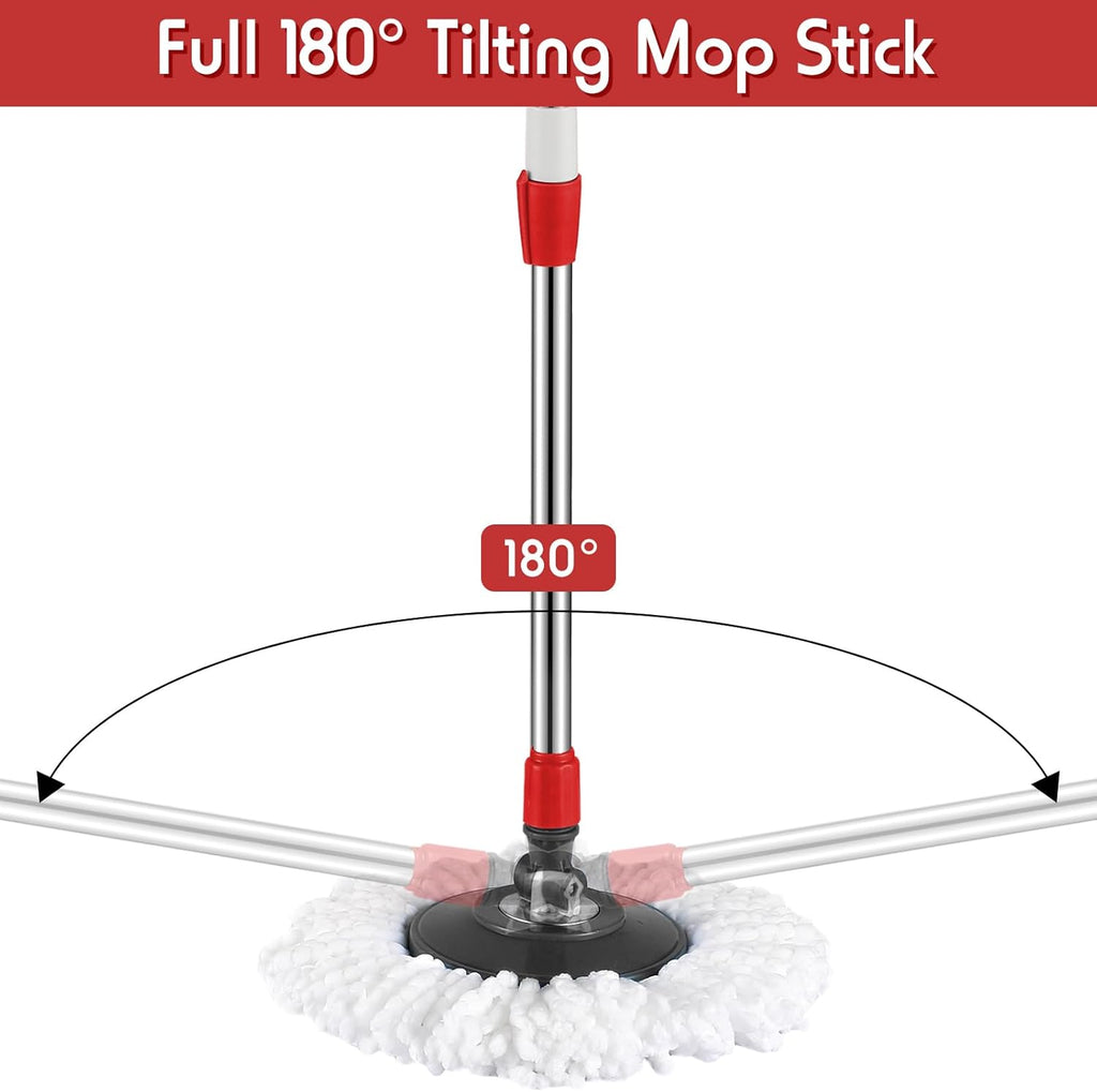 Spin Mop Replacement Handle 360 Degree Spin Mop Pole Handle Replacement Rotating Telescopic Stick for Head Replace Spinning Household Cleaning Accessories for Home(Black)