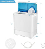 Giantex 10021US-BL-FP Full-Automatic Washing Machine Portable Compact, White+Blue