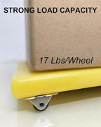 24PC Mini Caster Wheels Low Profile, 1/2 Inch Single Direction Tiny Wheels, Little Rubber Rolling Wheels with Steel Top Plate for Small Appliances, Furniture, DIY (Non Swivel)