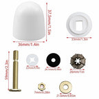 1Set Toilet Accessories Toilet Flange Bolts Universal Toilet Bolt and Cover Set Includes Closet Bolts Nuts and Washers for Most Toilets