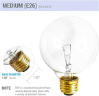 (4 Pack) G25 Globe Light Bulbs – 25W Incandescent, 2700K Soft White, E26 Base, Dimmable – Crystal Clear Vanity Bulbs for Bathroom, Mirror, Pendant Fixtures