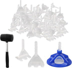 1/8'' Tile Leveling System with Rubber Mallet, 300 Pcs Tile Leveler Spacers Baseplates and 100 Pcs Reusable Caps, Tile Spacers Clips Kit for Professional Tile/Stone/Wall/Floor Installation