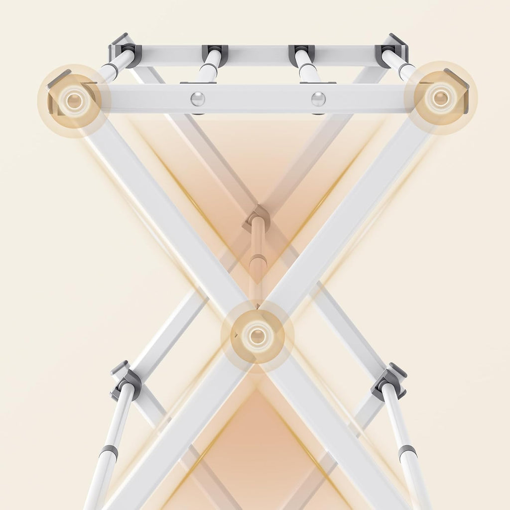 APEXCHASER Drying Rack Clothing, Clothes Drying Rack Foldable, Laundry Drying Rack Expandable, Small Clothe Hanger for Baby Clothes Towels Bibs, Socks, Clothes Airer for Indoor & Outdoor Use, White