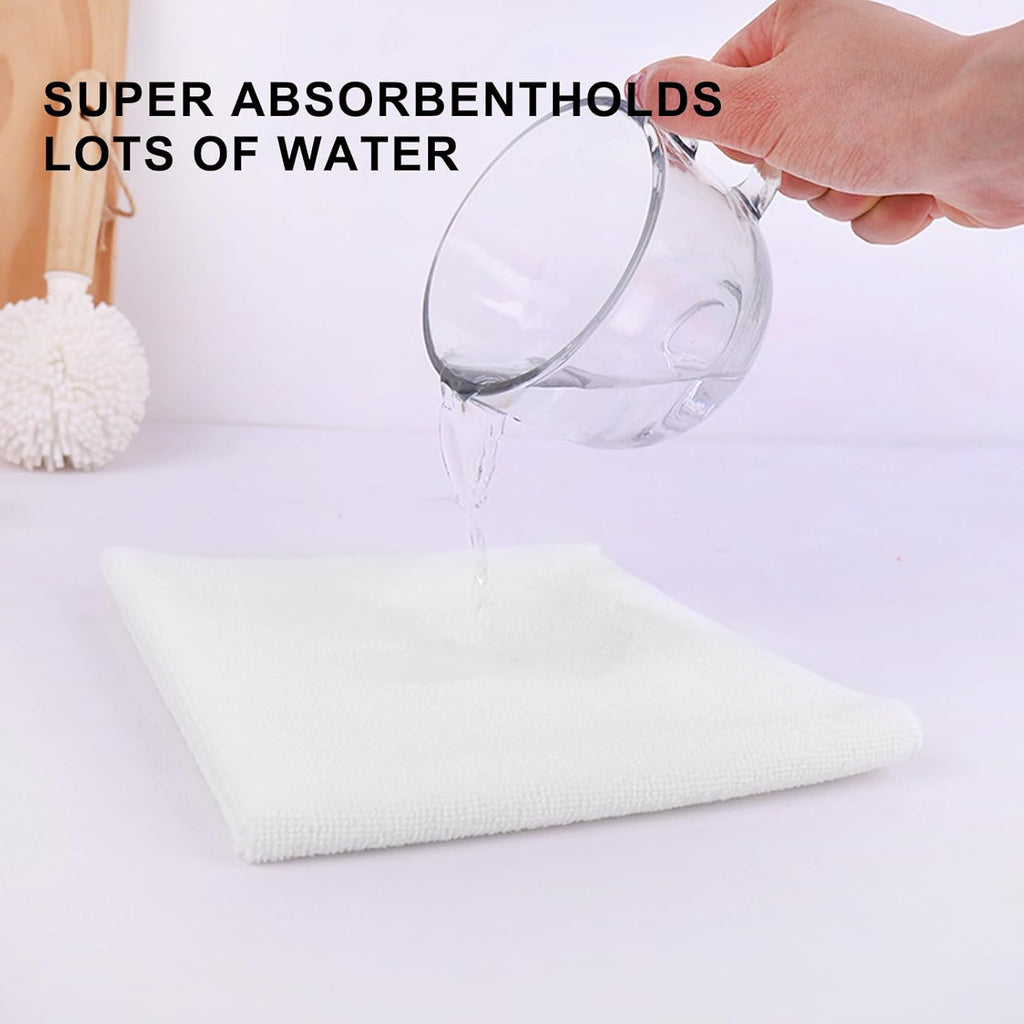 Tricol Clean Microfiber Cleaning Cloth, 16in*16in, 12 Pack Ultra-Thick Cleaning Rags, Super Absorbent, Lint Free & Streak Free Cleaning Towels for Car, House, Kitchen, Office