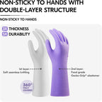 Vgo... Household Cleaning Gloves,Double-layer,Lined Dishwashing Gloves,Long Sleeves for Kitchen,Bathroom Cleaning(TP1117)