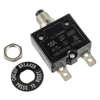 HUWREW 18 Amp Push Button Circuit Breaker 125-250V AC 50V DC L1 Series Manual Reset Thermal Circuit Breaker 18A Thermal Overload Protector