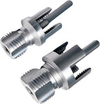 Integrated Internal & External Pipe Threading Tool, Electric Drill Compatible, 1/2" & 3/4" Pipe Sizes, PVC Pipe Thread Repair-Chasing & Restoring, Thread Trimming and Angle Bolt Repair Tool