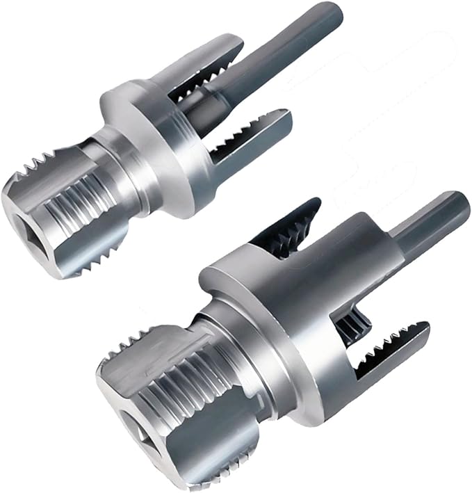 Integrated Internal & External Pipe Threading Tool, Electric Drill Compatible, 1/2" & 3/4" Pipe Sizes, PVC Pipe Thread Repair-Chasing & Restoring, Thread Trimming and Angle Bolt Repair Tool