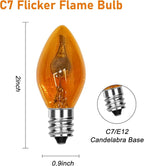 Orange C7 Flickering Flame Bulb,1W Halloween Chandelier Flickering Light Bulbs with Orange Glow That flickers,C7/E12 Candelabra Base (25 Pack)