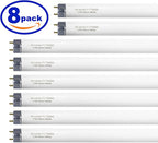 24 inch F17T8/830 17 Watts Light Bulb Warm White, 2 Foot Straight Fluorescent Tube T8 Tube Light F17T8/WW, 1500 Lumen G13 Medium Bi-Pin Cap 8 Pack