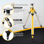 Elevator Tripod for Laser Level, 43.3-106.29 inch Height Adjustment Heavy Duty Survey Tripod, with Level Bubble & Diffusion Limiter, Liftable Non-Skid Feet for Construction