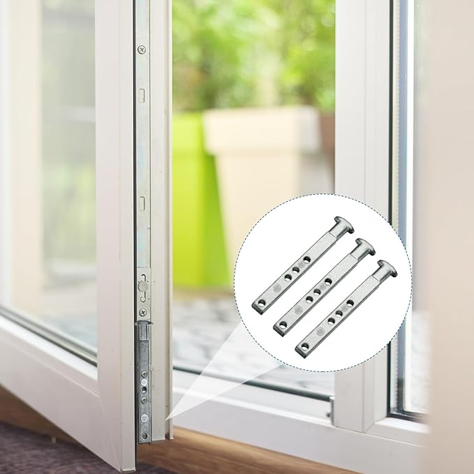 Zonon 6 Pcs 4 Hole Die Cast T Shaped Pivot Bar 3 Inches Mental Window Pivot Bar Sturdy Window Replacement Parts for Home Replacement (Steel)