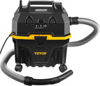 VEVOR Shop Vac Wet and Dry Vacuum Cleaner 4 Gallon 5 Peak HP - Powerful Suction with Blower Function & Attachments 3-in-1 Crevice Nozzle - Perfect for Car Carpet Debris Pet Hair Black/Yellow