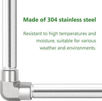 TAISHER 2PCS Stainless Steel Pipe Fittings, 1/2" NPT Male x 1/2" NPT Male Threaded, 2" Length Thickened Nipple Cast Pipe