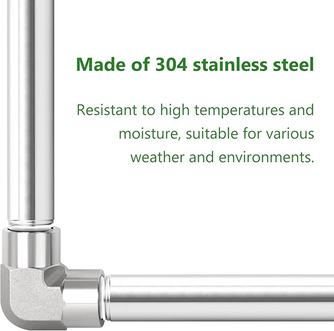 TAISHER 2PCS Stainless Steel Pipe Fittings, 1/4" NPT Male x 1/4" NPT Male Threaded, 6" Length Thickened Nipple Cast Pipe