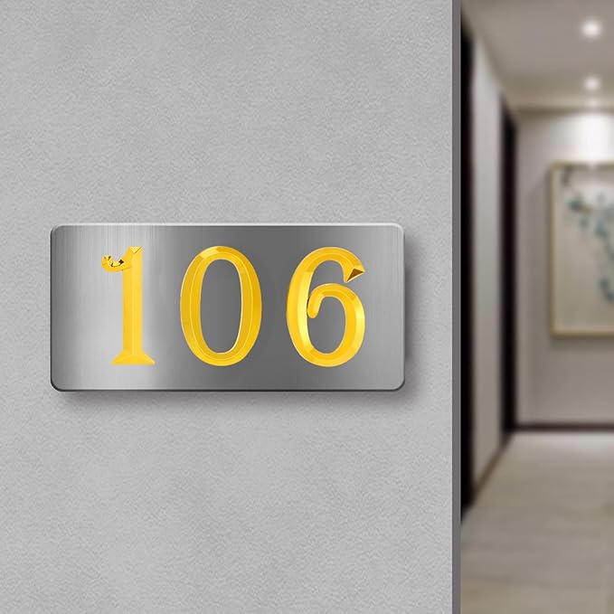 10Pcs Mailbox Numbers for outside 0-9, 2.75 inch 3D Self Adhesive Street Address House Door Numbers Signs for Apartment,Office,Cars,Mailboxes (Golden)