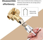 Shower Cartridge Replacement Compatible with Moen 1222, Brass Stem, Pressure-Balanced, Includes Retaining Clip and Disassembly Tool, for One-Handle Posi-Temp Tub & Shower Faucet (1-Pack)