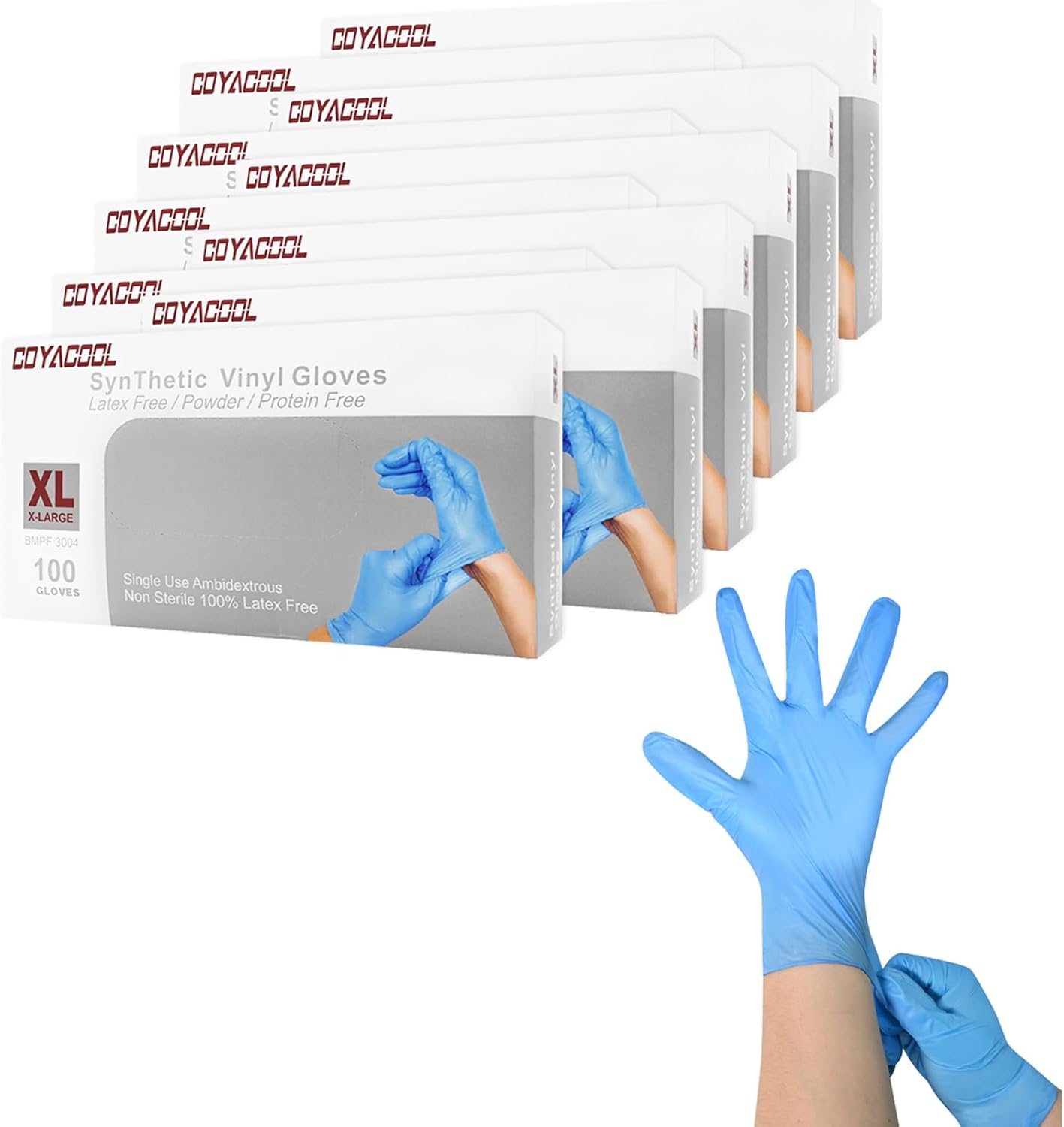 Disposable Gloves Extra Large, XL Nitrile and Vinyl Blend Material Gloves, Latex Free, 4 Mil,1000 Pc. Food Grade Glove for Cleaning, Food Prep, Hair Dye, Tattoo, Blue